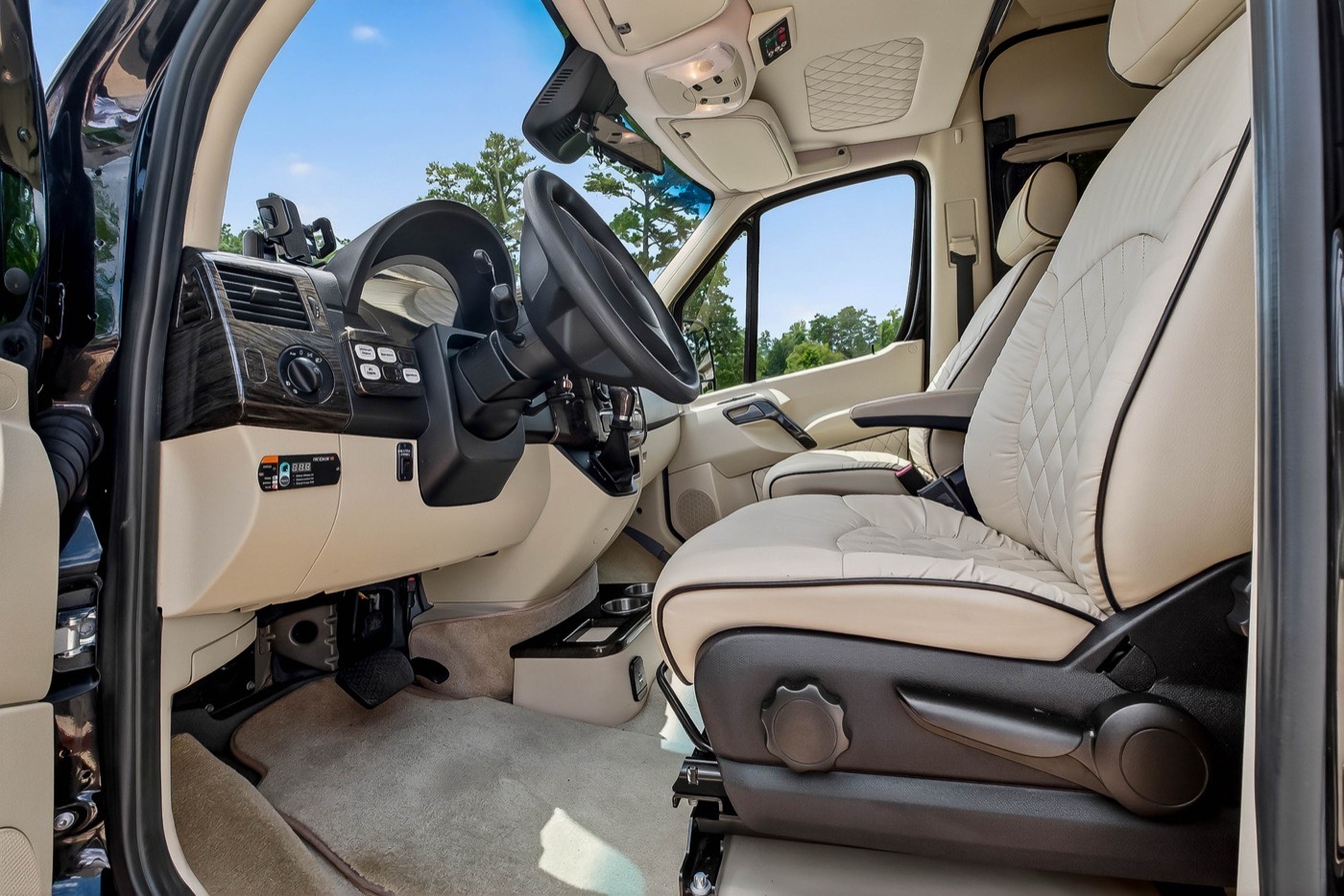 Black Van — driver cockpit