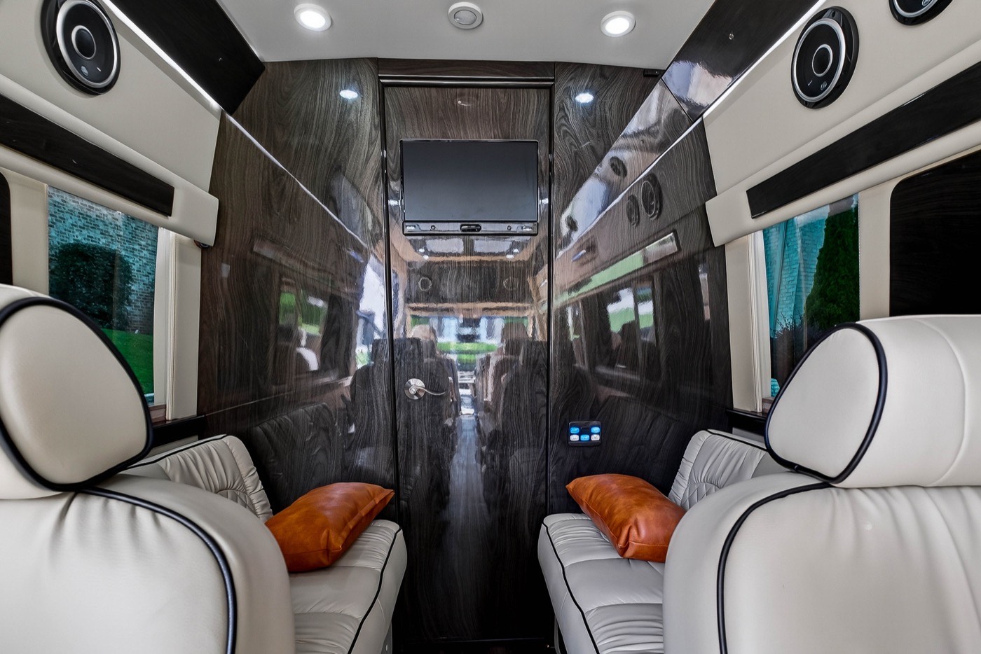 Black Van — comfort pillows and entertainment